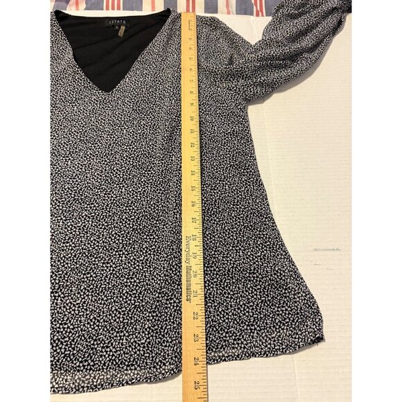 1.State V-Neck Long Ballon Sleeve Cuff Smock Sheer Blouse Career Wear Small - Picture 8 of 13